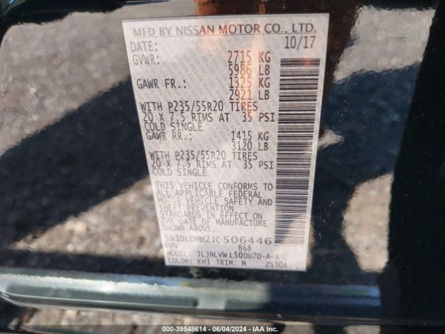 5N1DL0MM2JC506446 Infiniti QX60