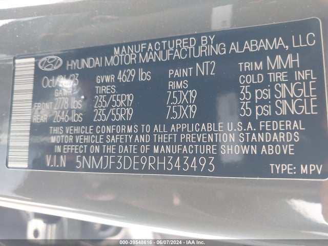 Hyundai TUCSON SEL 2024 5NMJF3DE9RH343493 Image 9