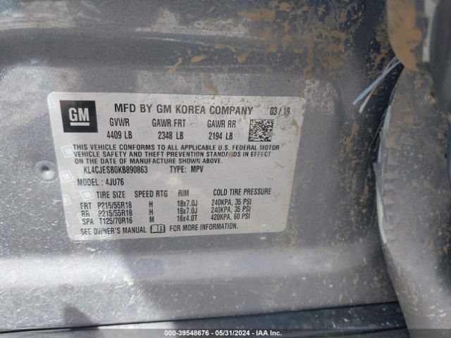 KL4CJESB0KB890863 Buick Encore Awd Preferred