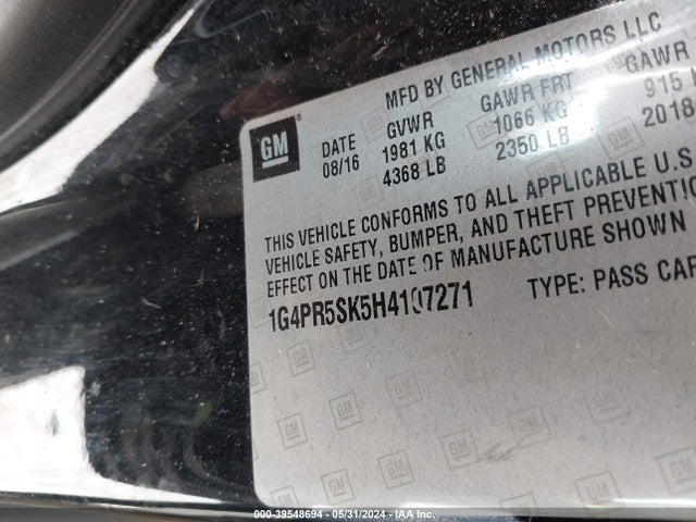 1G4PR5SK5H4107271 Buick Verano Sport Touring