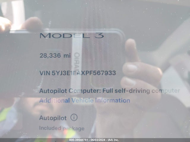 Tesla Model 3 Rear-wheel Drive 2023 5YJ3E1EAXPF567933 Image 7
