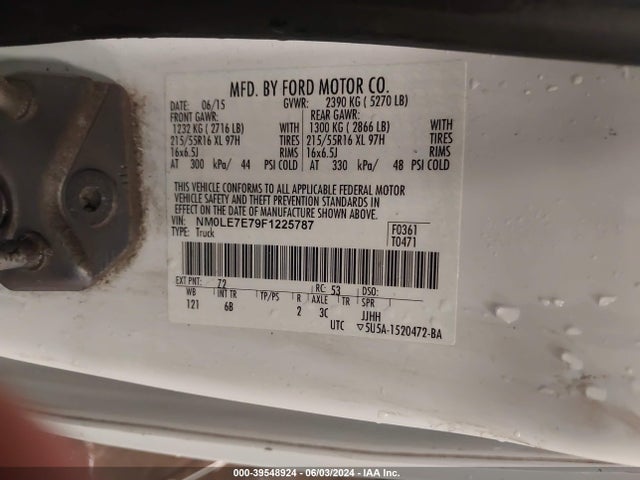 Ford Transit Connect Xl 2015 NM0LE7E79F1225787 Image 9