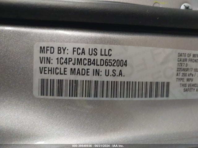 1C4PJMCB4LD652004 Jeep Cherokee Latitude 4x4