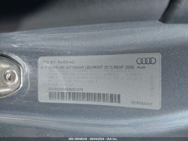 WAUM2AFH4GN001578 Audi A5 2.0t Premium
