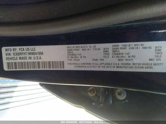 1C6SRFHT1MN541994 RAM 1500 Limited  4x4 5'7 Box