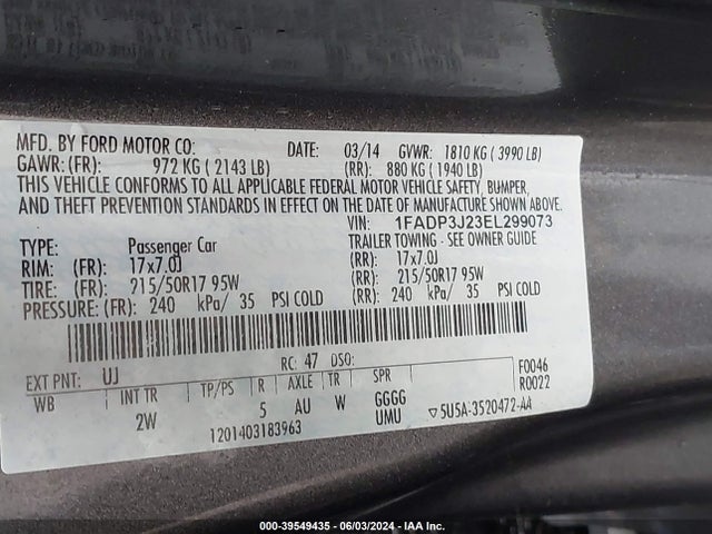 Ford Focus Titanium 2014 1FADP3J23EL299073 Image 9