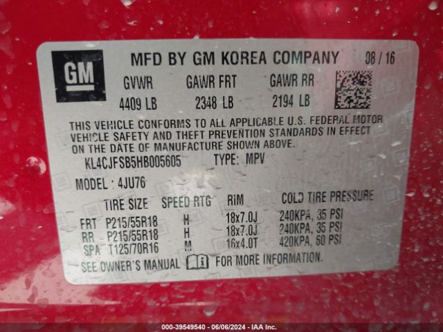 KL4CJFSB5HB005605 Buick Encore Preferred Ii