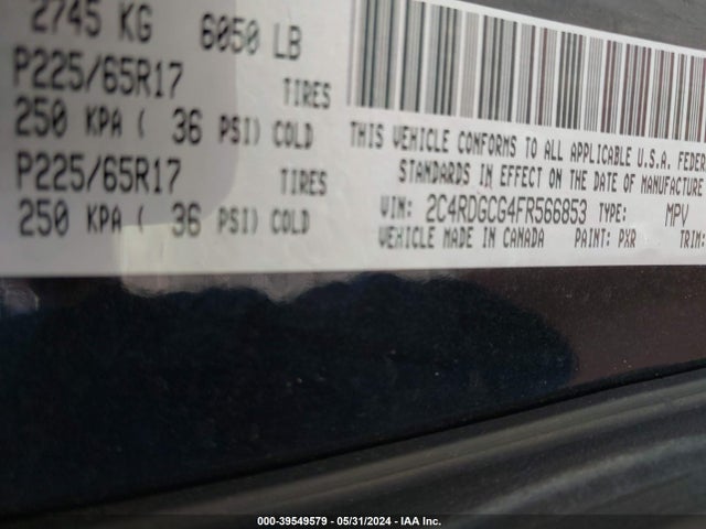 Dodge Grand Caravan Sxt 2015 2C4RDGCG4FR566853 Image 9