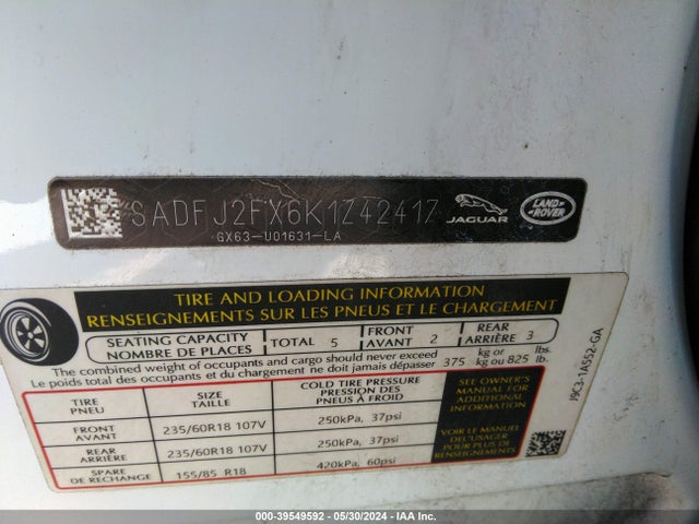 2019 JAGUAR E-PACE SADFJ2FX6K1Z42417 Photo 8