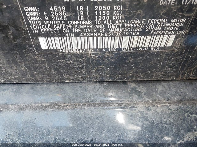 Subaru Legacy 2.5i Premium 2019 4S3BNAF65K3019169 Image 9