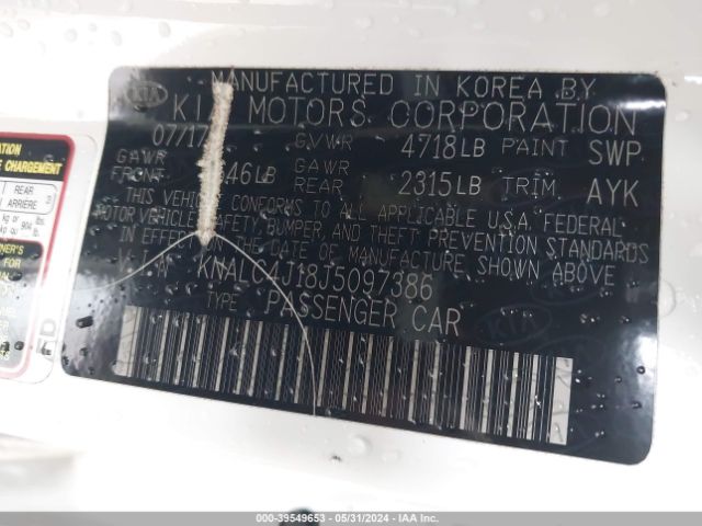 KNALC4J18J5097386 KIA Cadenza Premium