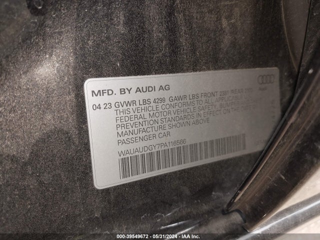 WAUAUDGY7PA116566 Audi A3 Premium 40 Tfsi Front-wheel Drive S Tronic