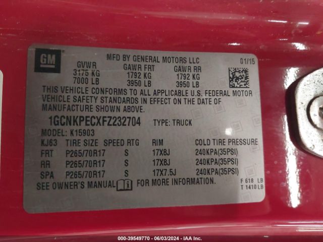 1GCNKPECXFZ232704 Chevrolet Silverado 1500 Ls