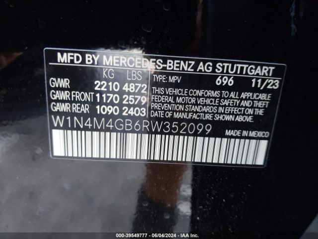 W1N4M4GB6RW352099 Mercedes-Benz GLB 250