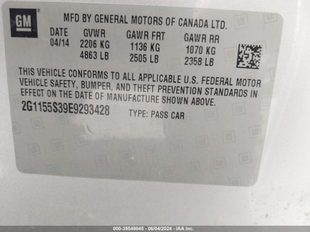 2G1155S39E9293428 Chevrolet IMPALA 2LZ