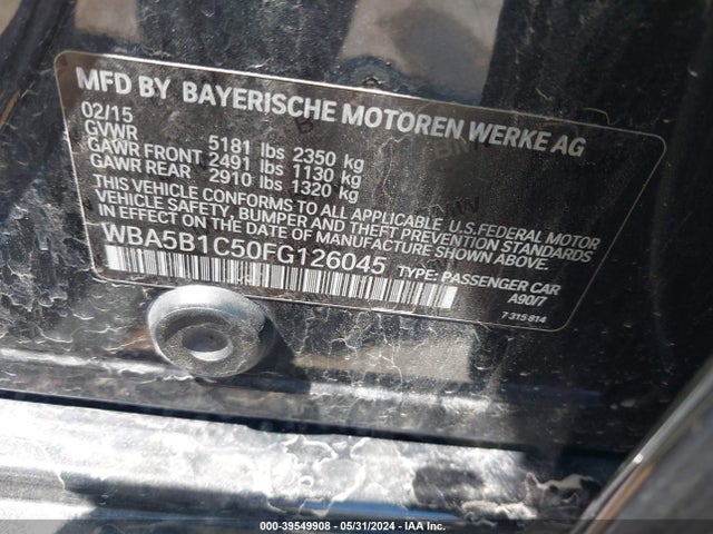 WBA5B1C50FG126045 BMW 535i