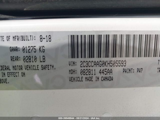 2C3CCAAG0KH505593 Chrysler 300 Touring