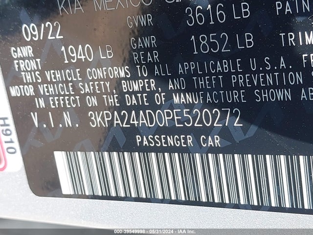 KIA RIO S 2023 3KPA24AD0PE520272 Image 9