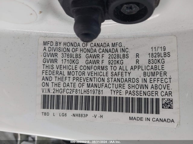 Honda Civic Sport 2020 2HGFC2F81LH519781 Image 9