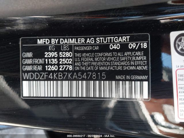 WDDZF4KB7KA547815 Mercedes-Benz E 300 4matic