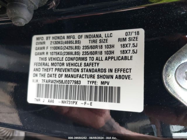 7FARW2H58JE077983 Honda CR-V EX