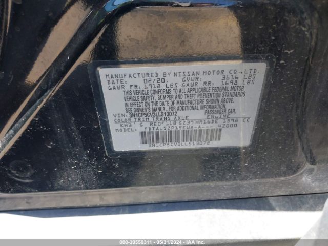 3N1CP5CV3LL513072 Nissan Kicks Sv Xtronic Cvt