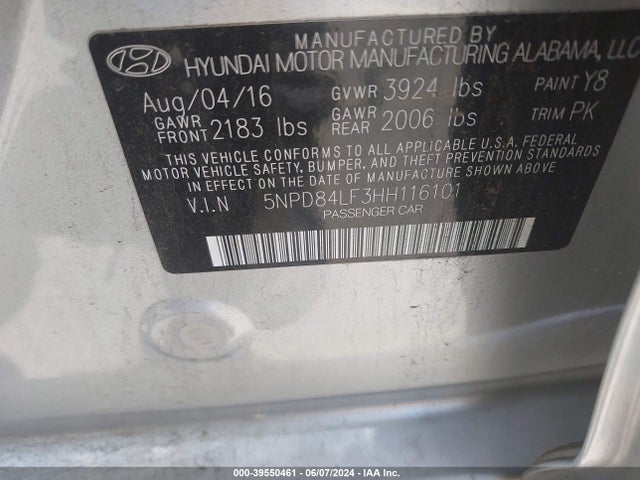 Hyundai ELANTRA SE 2017 5NPD84LF3HH116101 Image 9