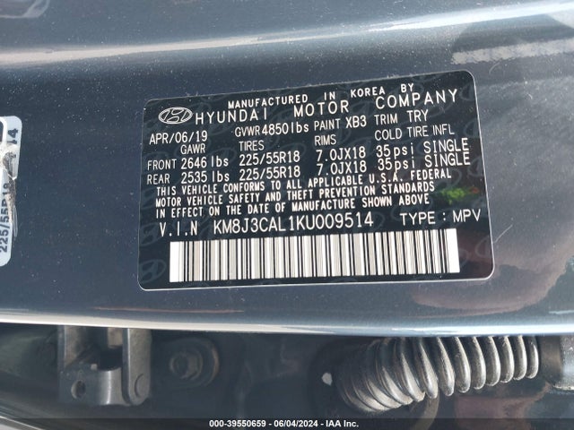 Hyundai Tucson Ultimate 2019 KM8J3CAL1KU009514 Image 9