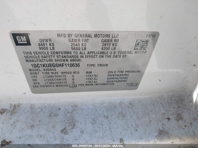 1GC1KUEG6HF110636 Chevrolet Silverado 2500hd Wt