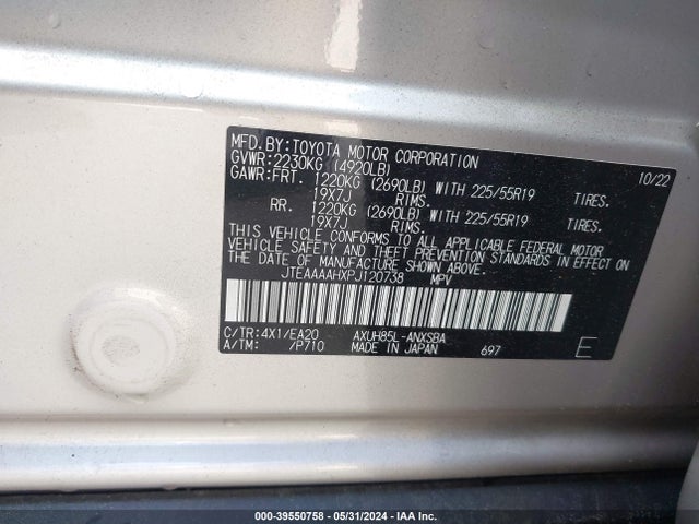 Toyota Venza Limited 2023 JTEAAAAHXPJ120738 Image 9
