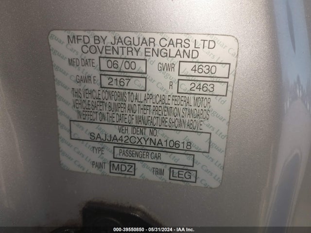 2000 JAGUAR XK8 SAJJA42CXYNA10618 Photo 8