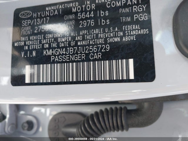 KMHGN4JB7JU256729 Genesis G80 3.3t Sport