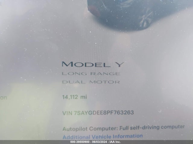 2023 TESLA MODEL Y 7SAYGDEE8PF763263 Photo 6