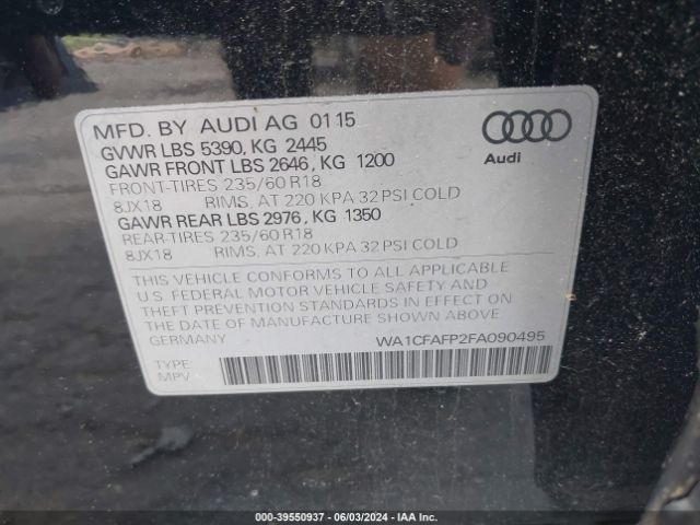 WA1CFAFP2FA090495 Audi Q5 2.0t Premium