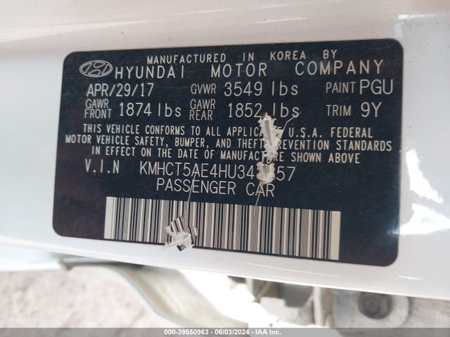 Hyundai ACCENT SE 2017 KMHCT5AE4HU343857 Image 9