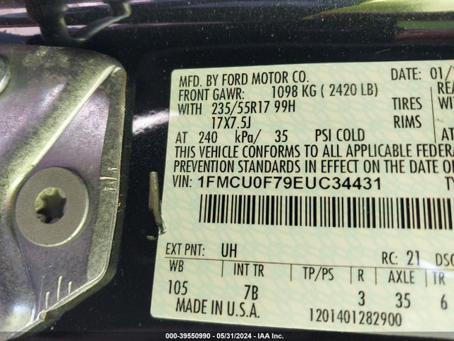Ford ESCAPE S 2014 1FMCU0F79EUC34431 Image 9