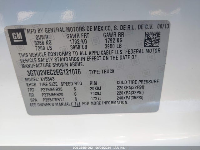 GMC Sierra 1500 Slt 2014 3GTU2VEC2EG121076 Image 9