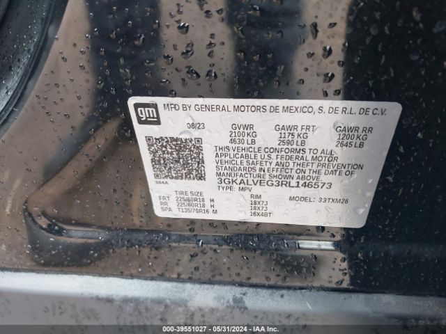 3GKALVEG3RL146573 GMC Terrain Awd Slt