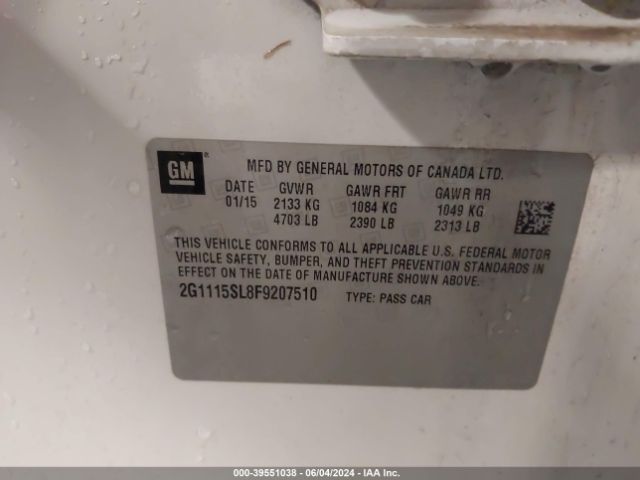 2G1115SL8F9207510 Chevrolet IMPALA 1LT