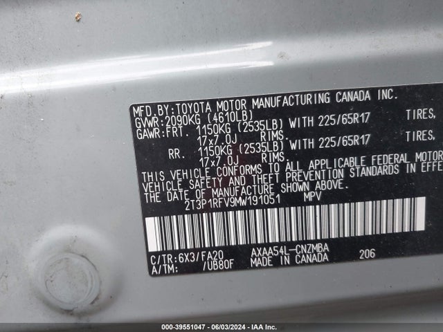 Toyota Rav4 Xle 2021 2T3P1RFV9MW191051 Image 9