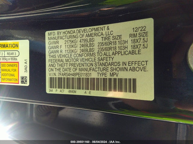 Honda Cr-v Ex Awd 2023 7FARS4H48PE011831 Image 9