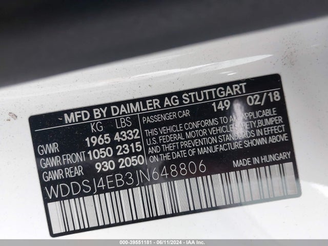 Mercedes-Benz CLA 250 2018 WDDSJ4EB3JN648806 Image 9