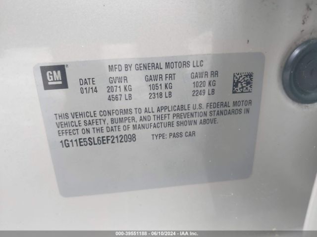 1G11E5SL6EF212098 Chevrolet MALIBU 2LT