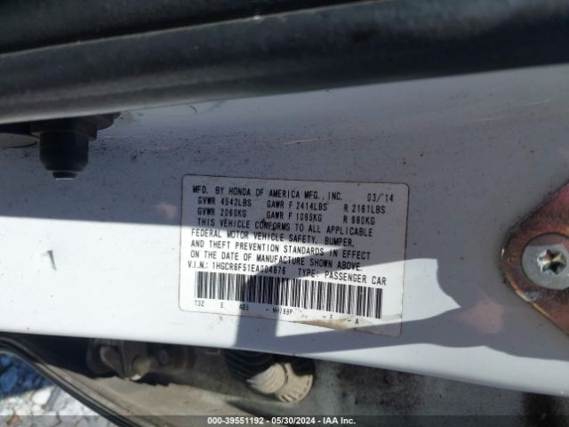 1HGCR6F51EA004876 Honda Accord Hybrid Ex-l