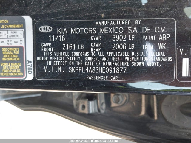 KIA FORTE EX 2017 3KPFL4A83HE091877 Image 9