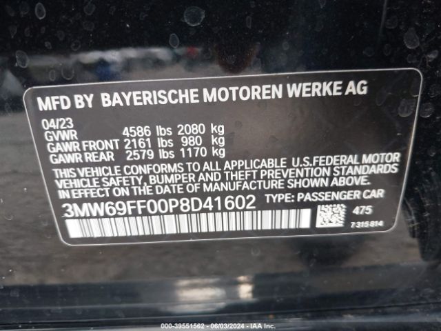 3MW69FF00P8D41602 BMW 330I