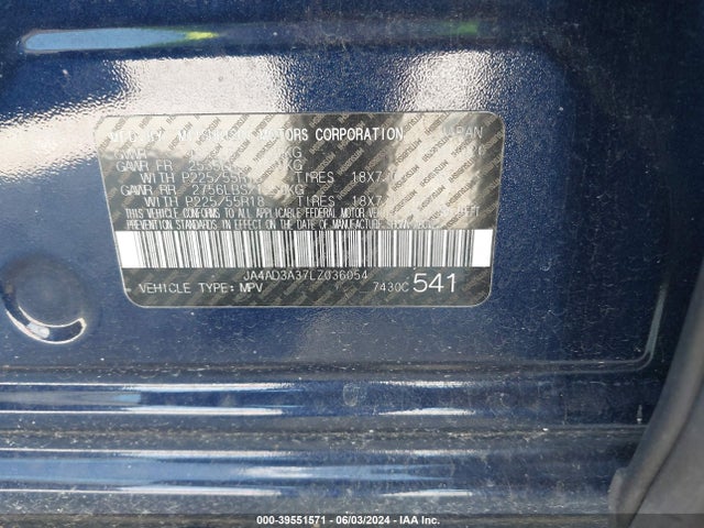 Mitsubishi Outlander Le 2.4 2020 JA4AD3A37LZ036054 Image 9