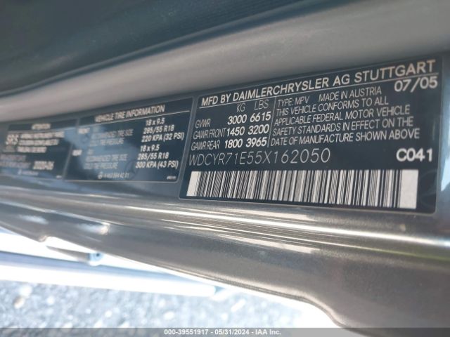 2005 MERCEDES-BENZ G 55 AMG WDCYR71E55X162050 Photo 8