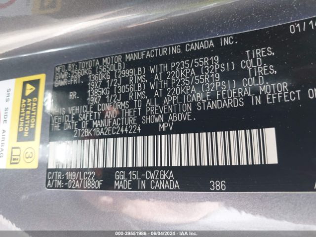 2T2BK1BA2EC244224 Lexus Rx 350 F Sport