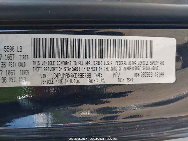 1C4PJMBX0KD298798 Jeep Cherokee Trailhawk 4x4
